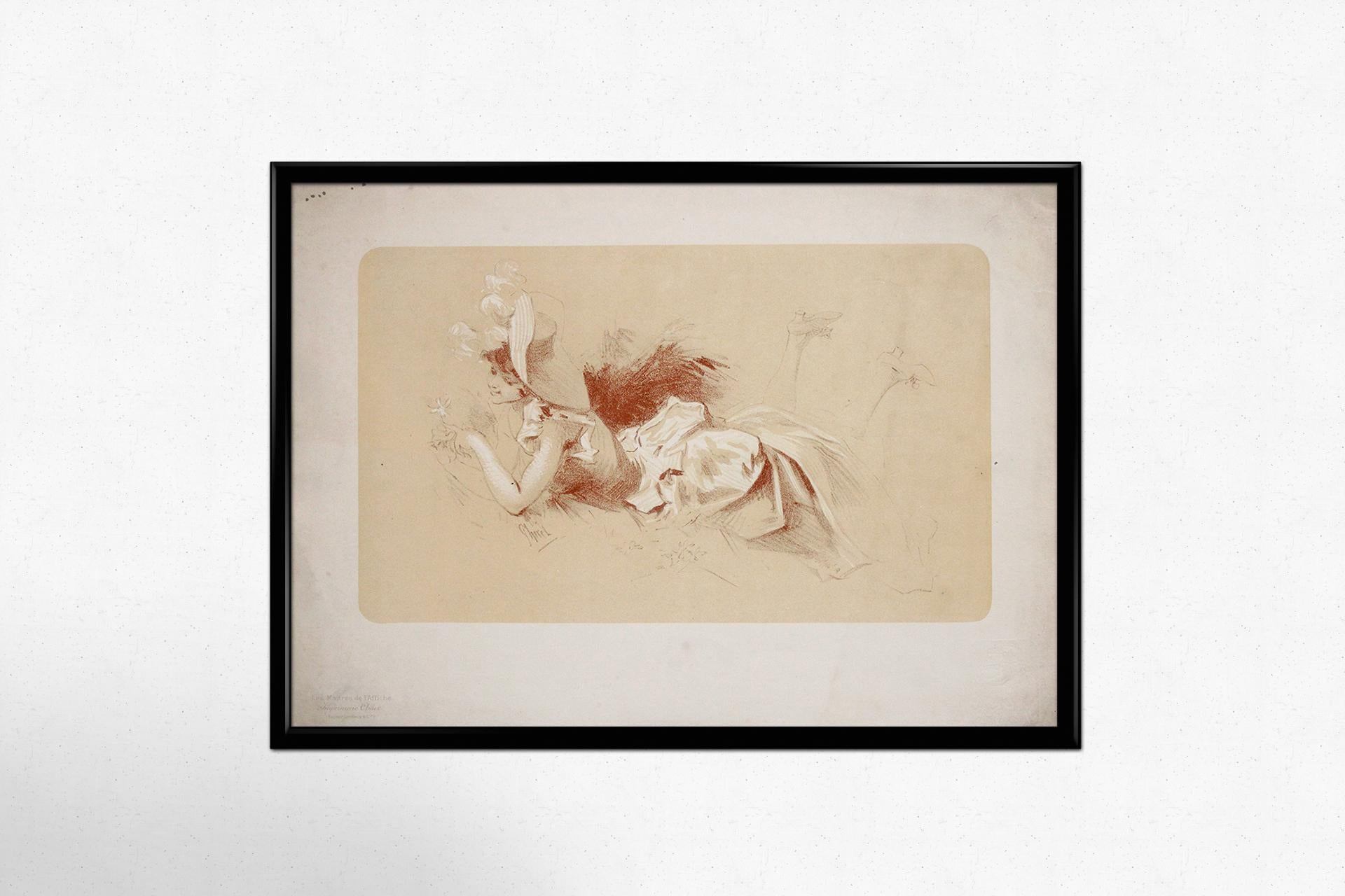 1898 original lithograph by Jules Chéret Spring Flower  Les Maîtres de l’Affiche For Sale 3