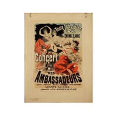 1898 Original lithographic poster by Jules Chéret - Concert des Ambassadeurs