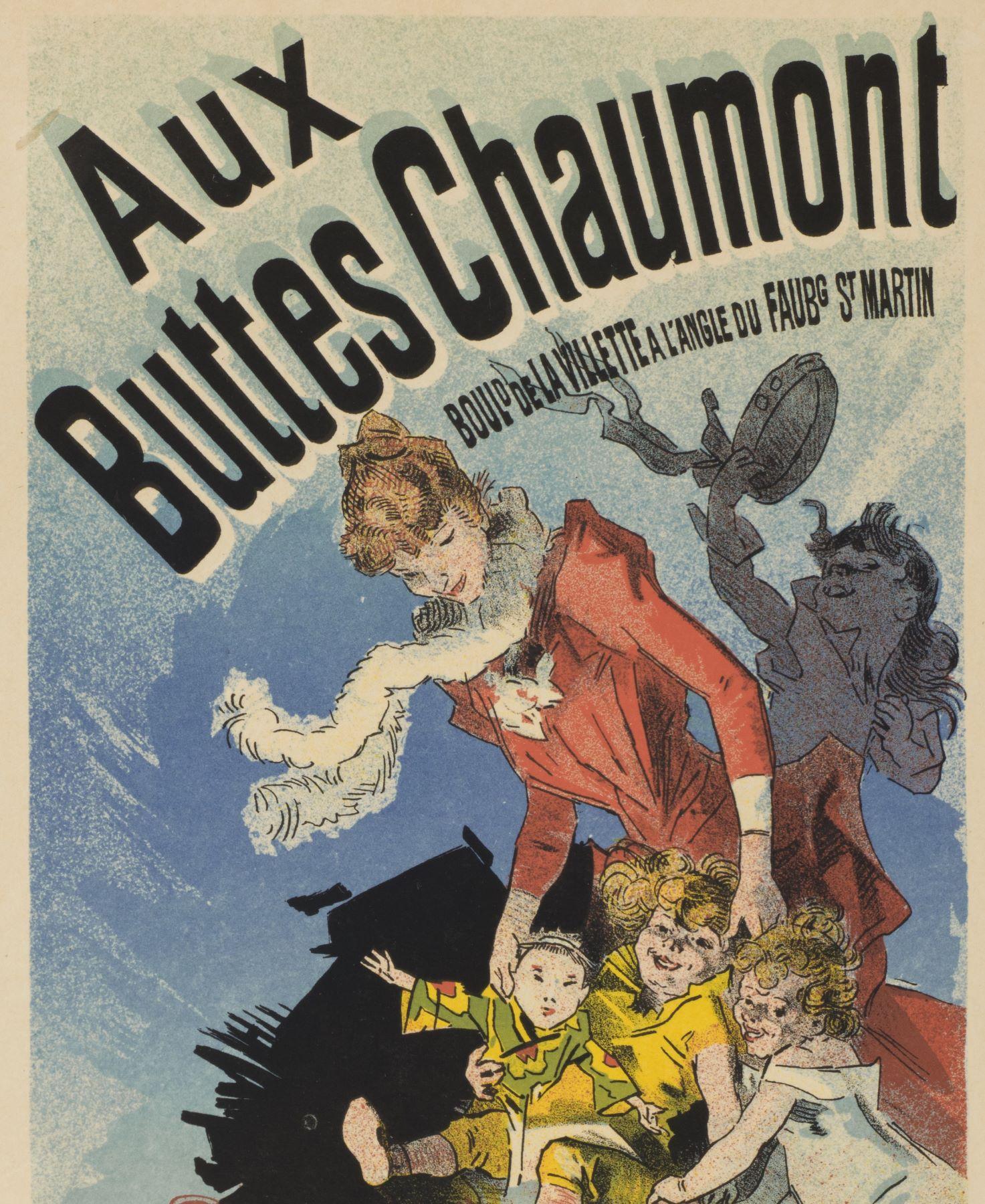 Alle Buttes-Chaumont (lastra 169) è una litografia del 1899 del manifesto di Jules Chéret, stampato all'Imprimerie Chaix da Jules Chéret e incluso nella famosa collezione di manifesti della Belle Époque 