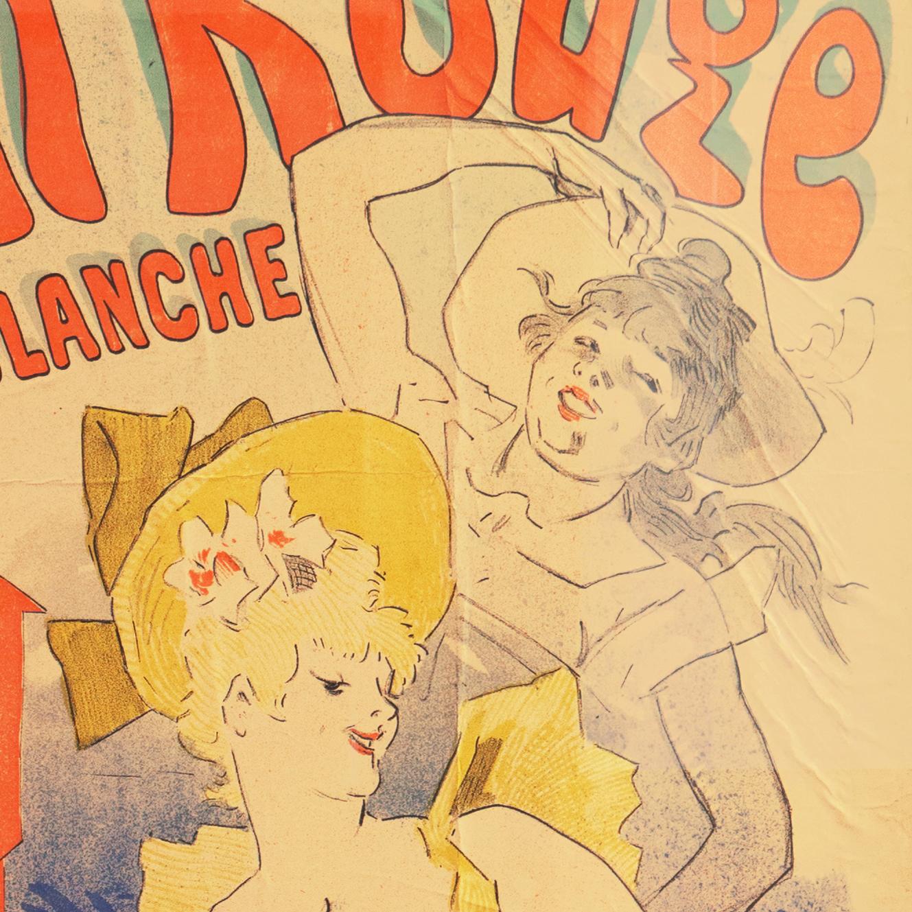 Bal au Moulin Rouge   (Poster, Belle Époque, Art Nouveau) - Orange Figurative Print by Jules Chéret