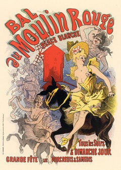 Bal du Moulin Rouge by Jules Chéret, Belle Époque cabaret lithograph, 1896