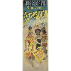 Belle Époque Originalplakat von 1890 Jules Chéret Musée Grévin Kolonialausstellung