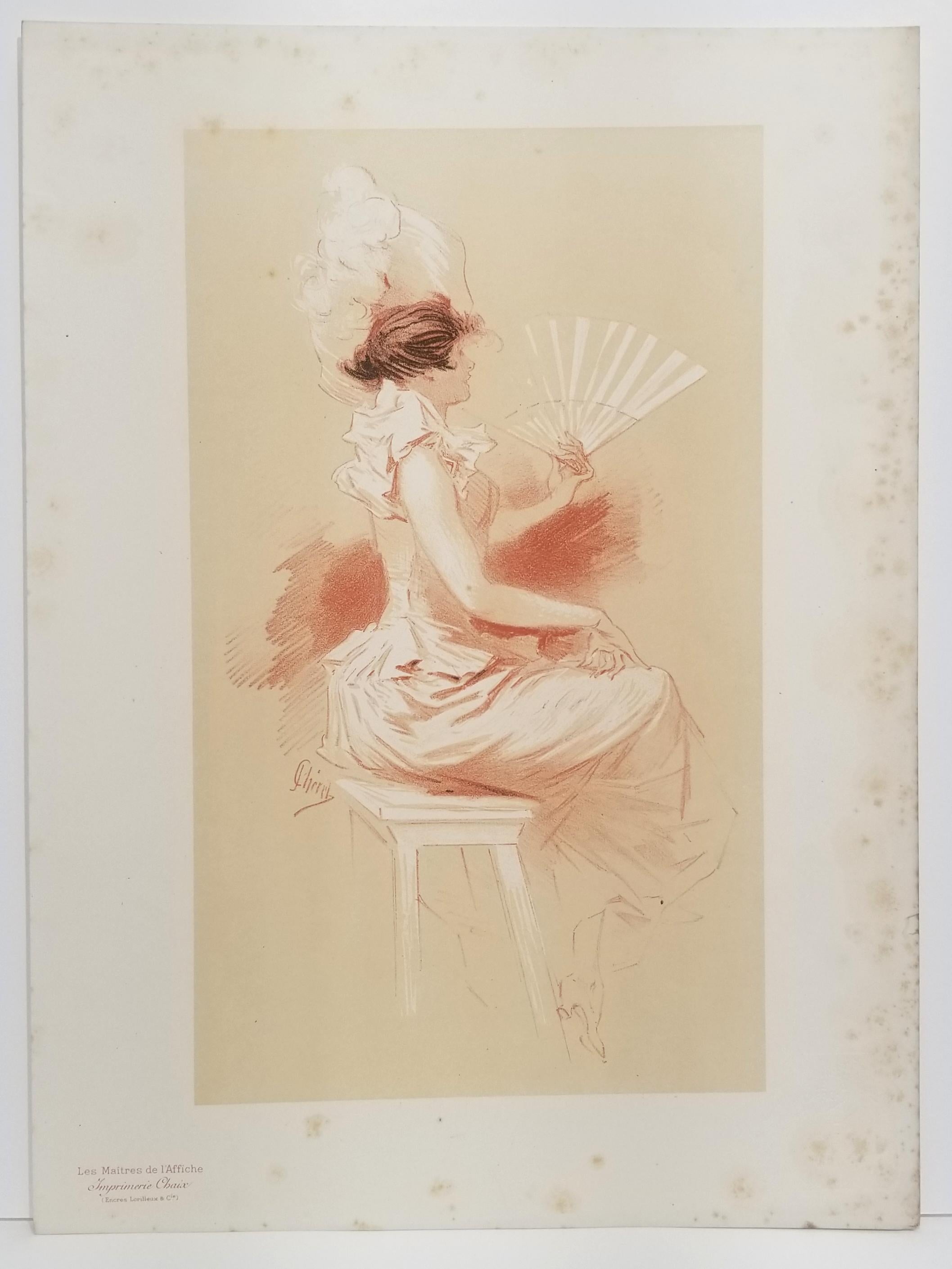 [Femme à l'éventail] - Print by Jules Chéret