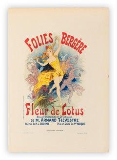Folies Bergère: Fleur de Lotus by Jules Chéret, Belle Époque lithograph, 1896