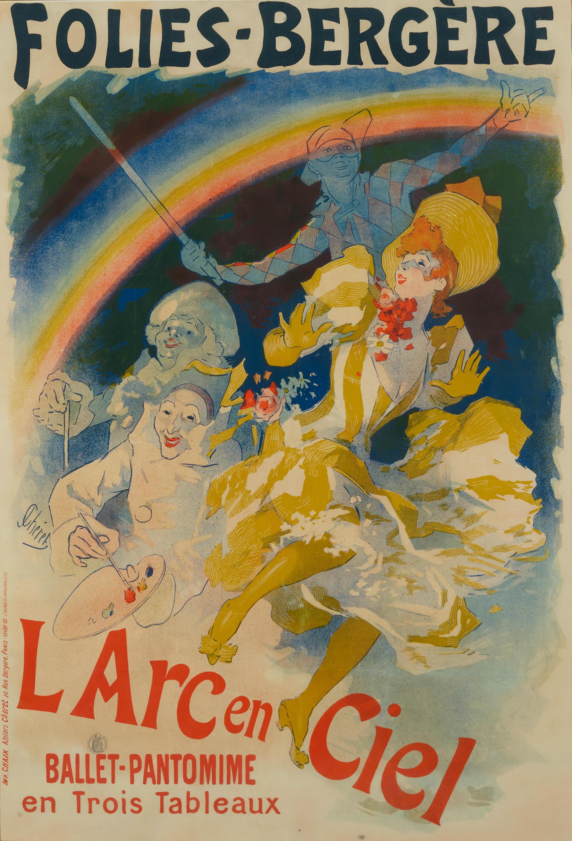 Folies Bergere Das Regenbogen – Print von Jules Chéret
