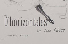 "Graine d'Horizontales, lithographie originale en noir et blanc de Jules Cheret