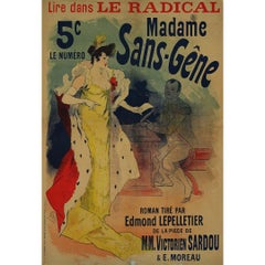 Antique Jules Chéret 1894 original poster - Le radical Madame sans gêne