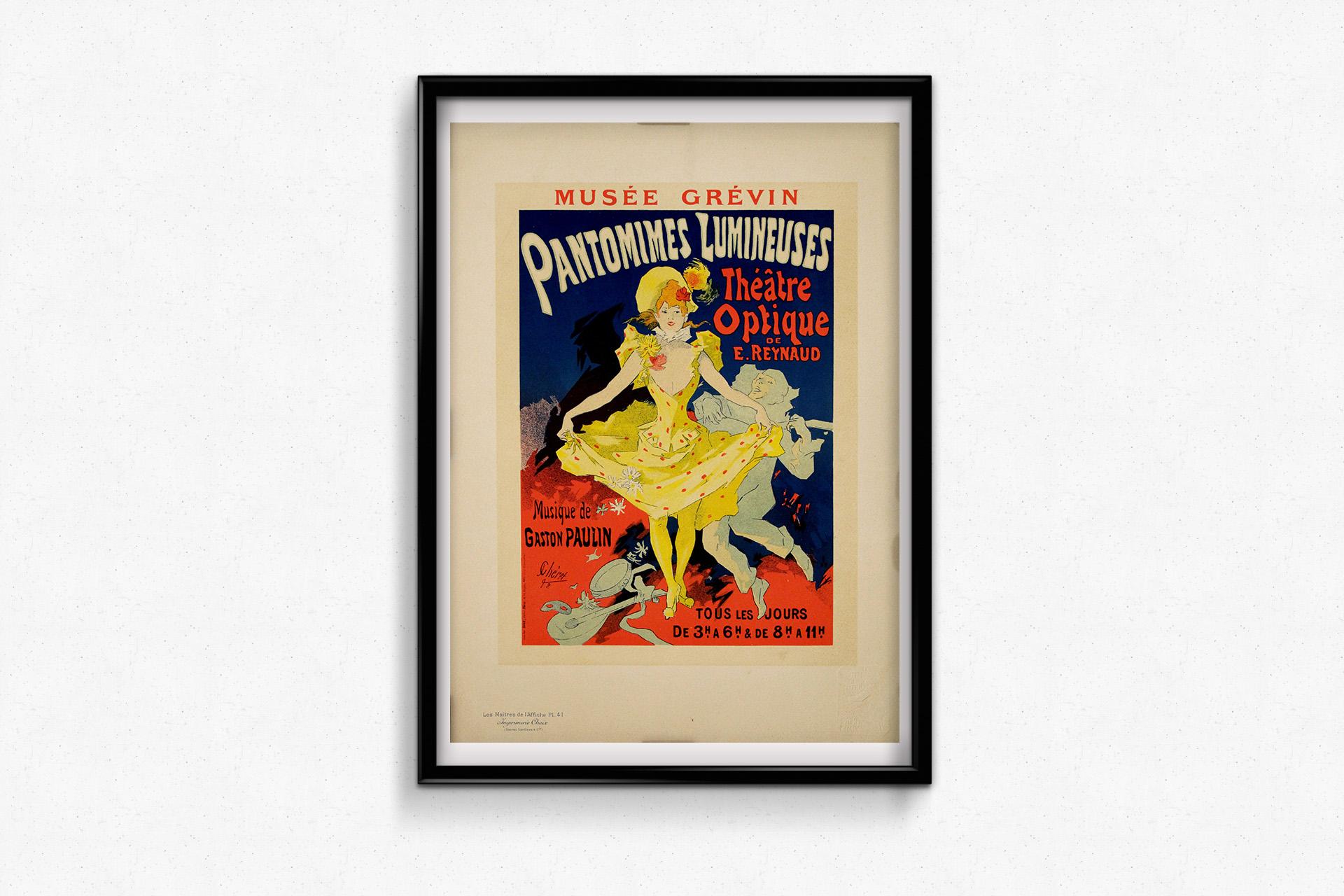 Jules Chéret 1896 lithographie Pantomimes lumineuses théâtre optique de E. Reynaud en vente 1