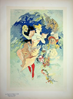 La Comédie : Woman with masks - Lithograph (Les Maîtres de l'Affiche), 1900