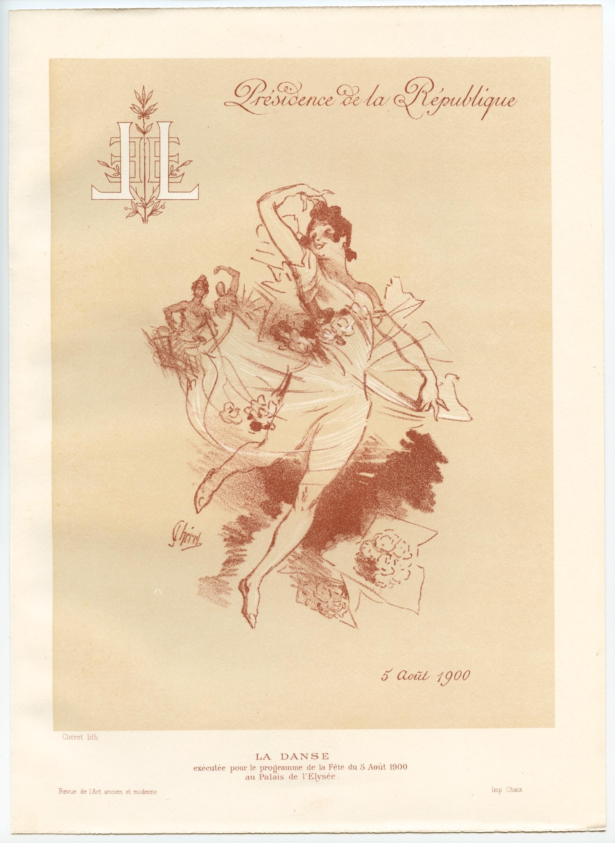 "La danse" lithograph - Print by Jules Chéret