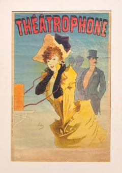 "Le Théâtrophone" Cartel Litografía Art Nouveau Vintage de Jules Cheret