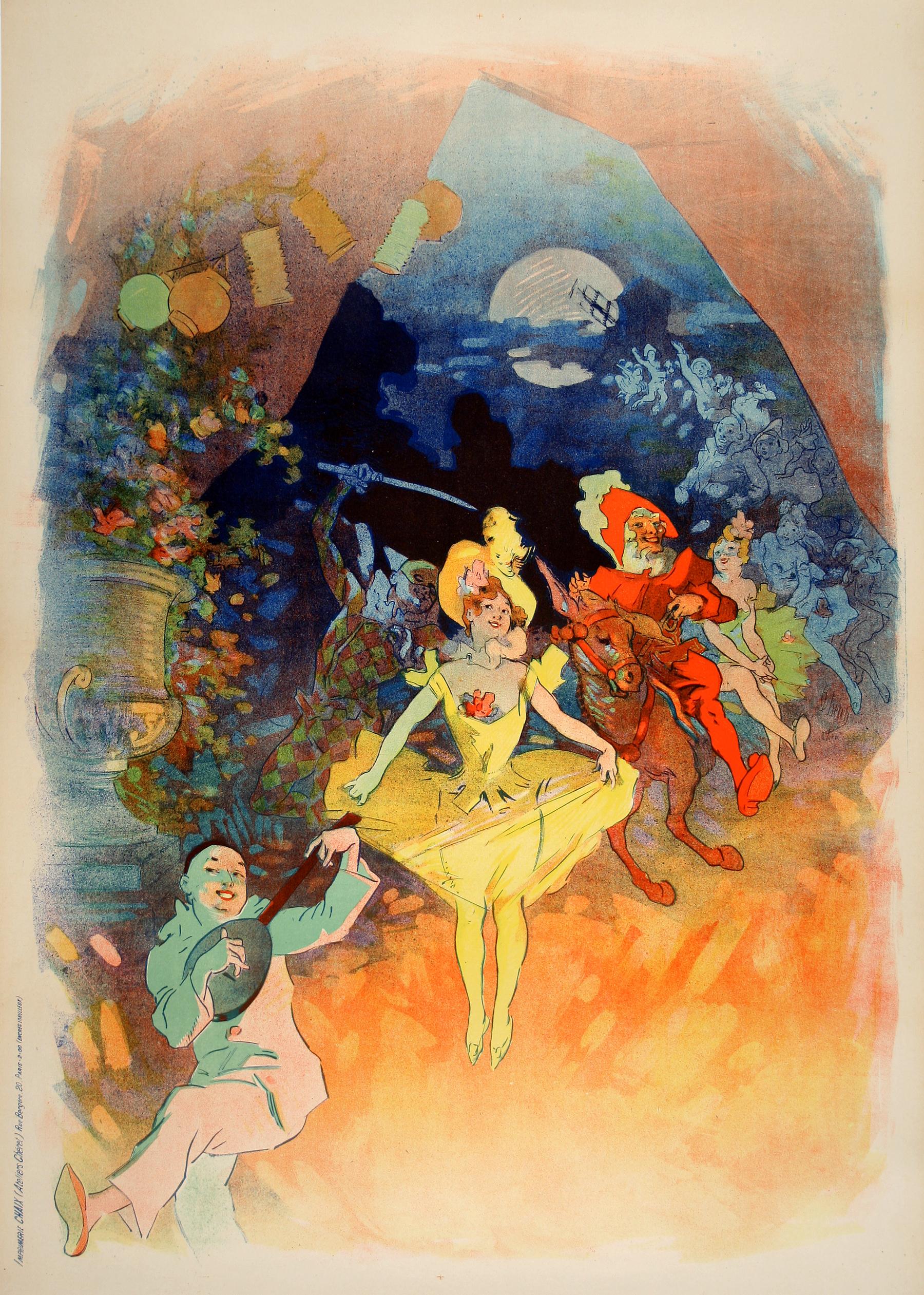 Poster originale Jules Cheret Musee Grevin Paris 1900 - Print di Jules Chéret