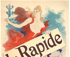 Original 'Le Rapide Grande Journal Quotidien; art nouveau vintage poster