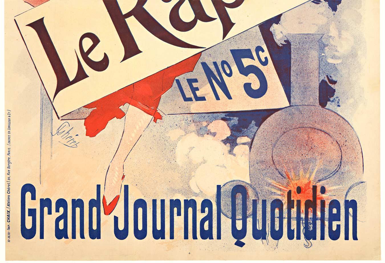 Original 'Le Rapide Grande Journal Quotidien; art nouveau vintage poster  - Art Nouveau Print by Jules Chéret