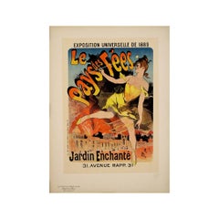 Manifesto originale di Jules Chéret, promuove Le Pays des Fées - Jardin Enchanté