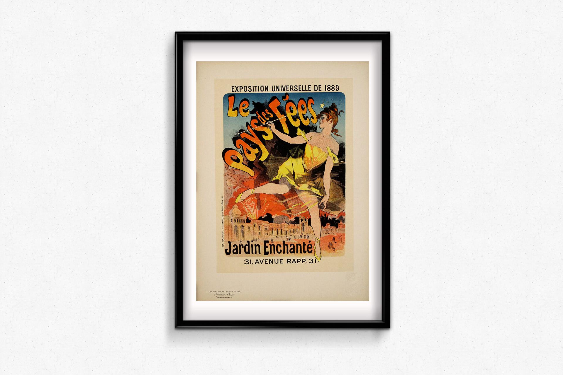 Manifesto originale di Jules Chéret, promuove Le Pays des Fées - Jardin Enchanté in vendita 3