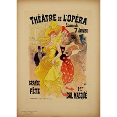 Original poster by Jules Chéret Théâtre de l'Opéra Grande fête 1er bal masqué