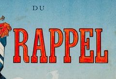 affiche lithographie en couleur de la fin du 19e siècle figure militaire tambour texte