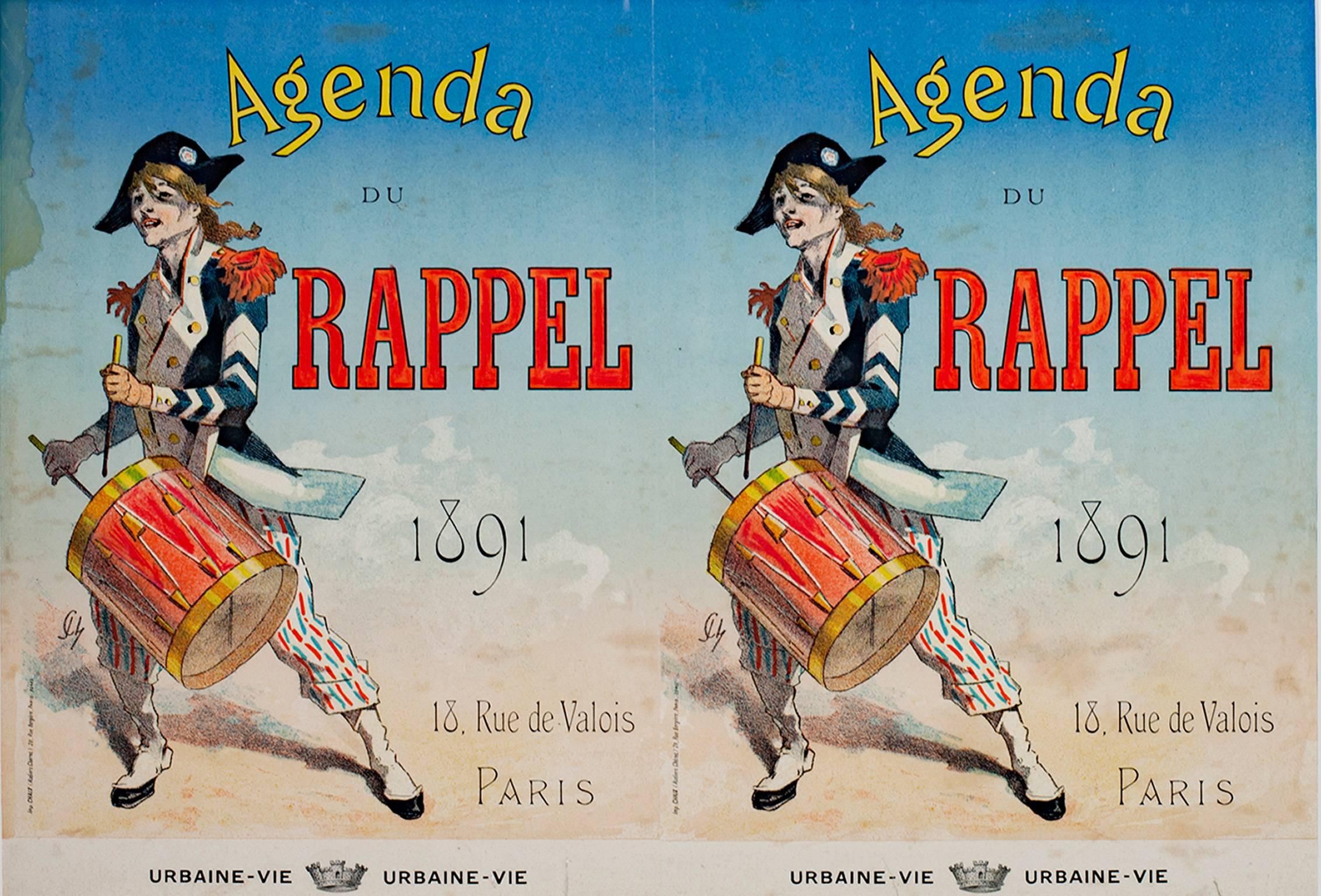 Jules Chéret Figurative Print - "Rappel, " Original Color Lithograph Poster by Jules Cheret