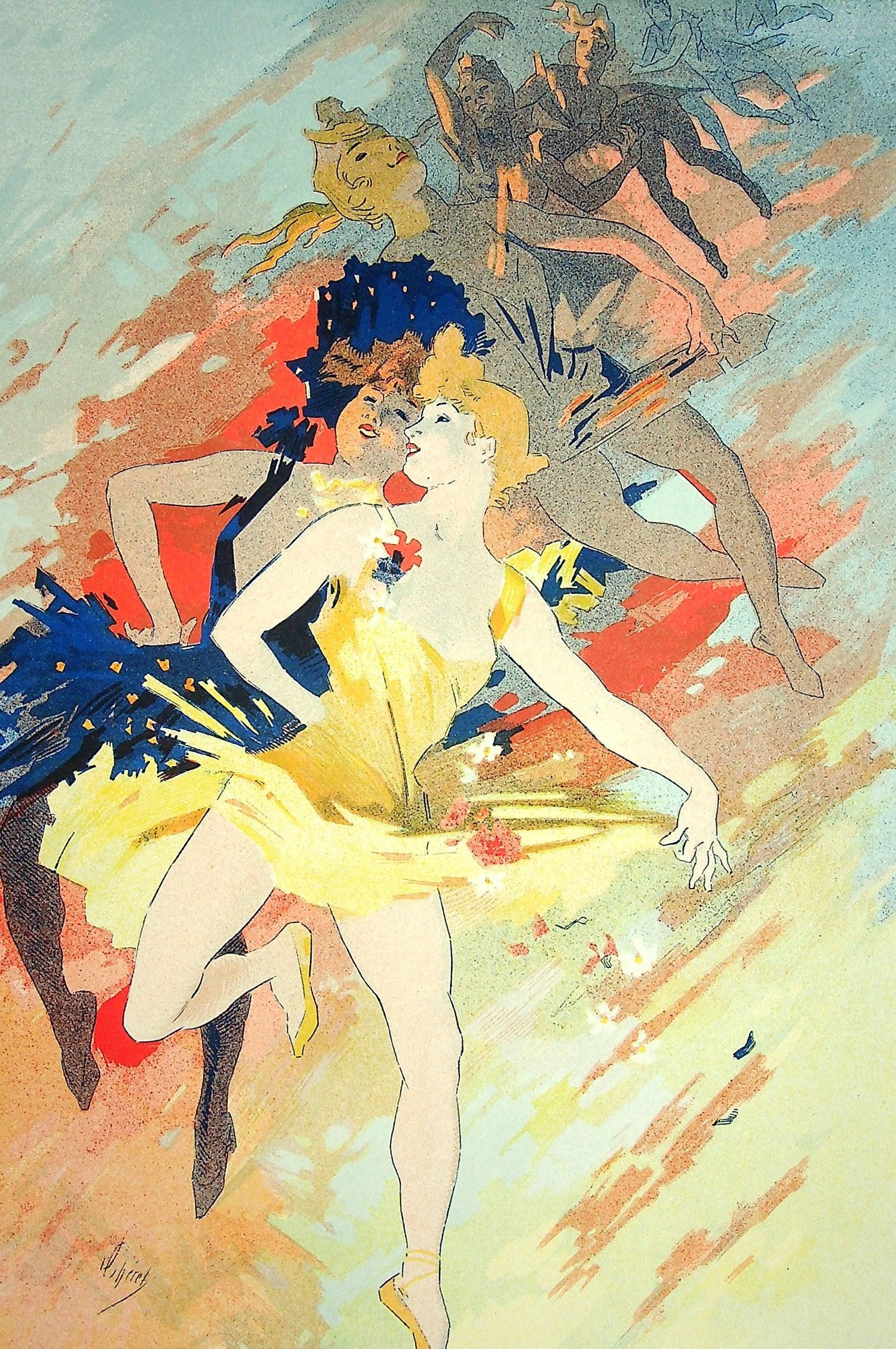 The Dance - Original Lithograph (Les Maîtres de l'Affiche), 1900 - Beige Figurative Print by Jules Chéret
