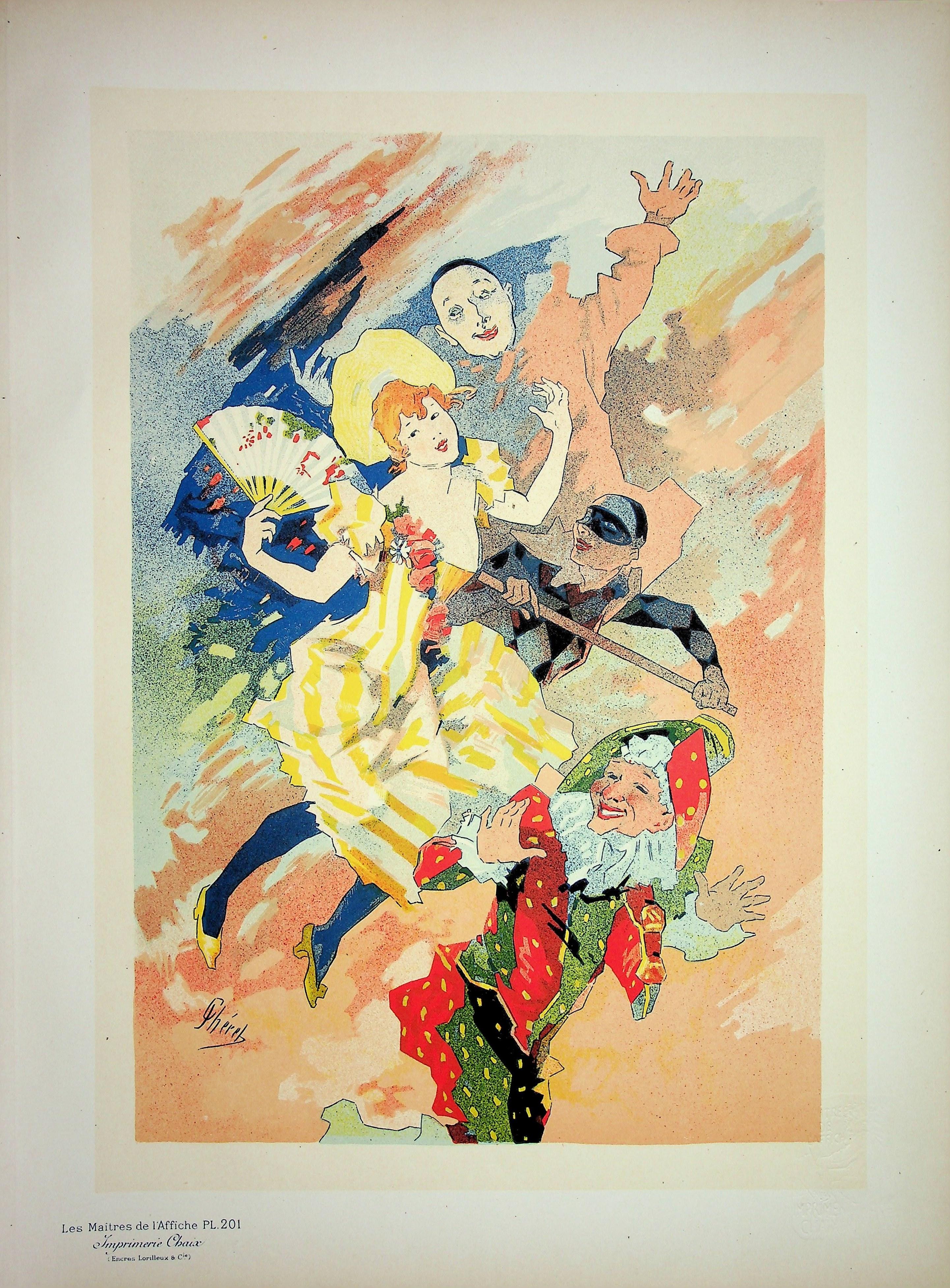 Jules Chéret Figurative Print - The Pantomime - Original Lithograph (Les Maîtres de l'Affiche), 1900