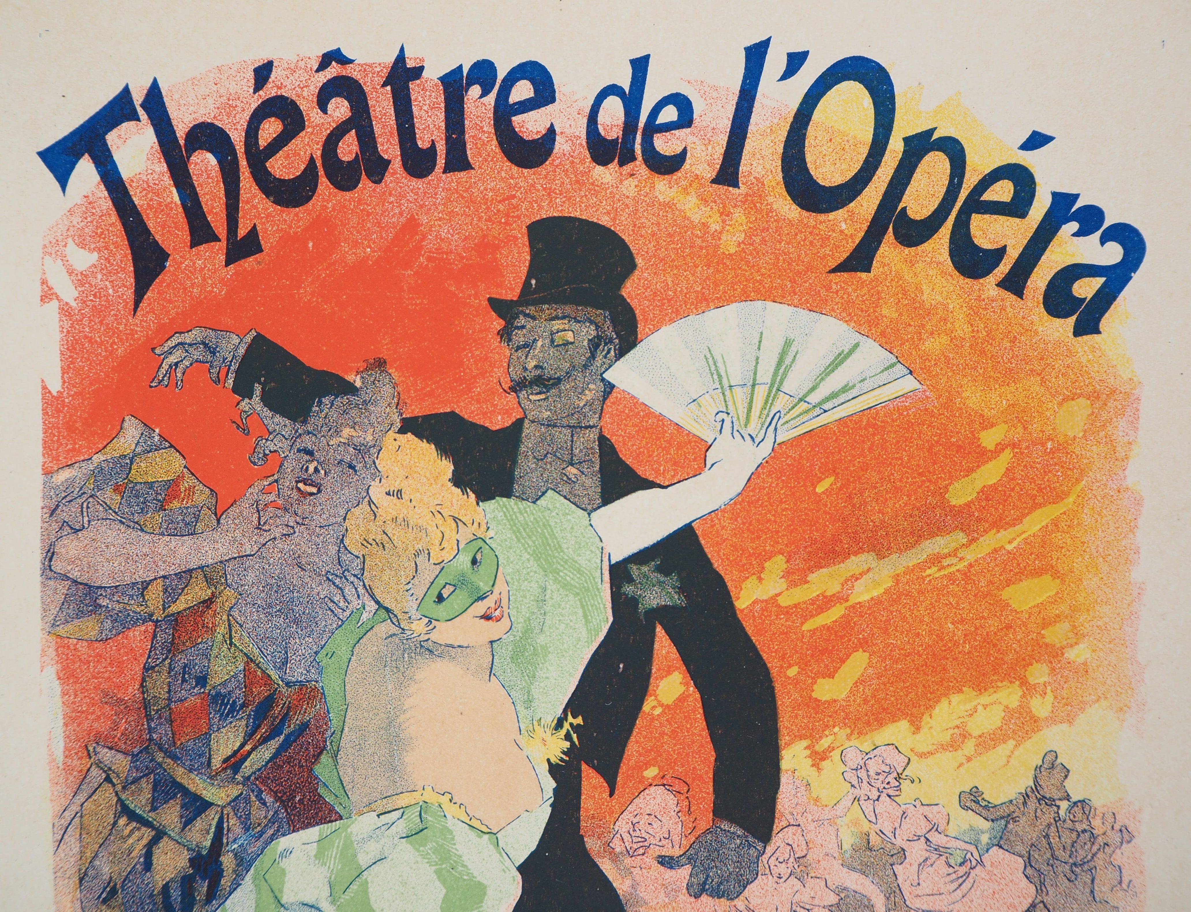 Théâtre de l'Opéra (Carnival) - Lithograph (Les Maîtres de l'Affiche), 1895 - Brown Figurative Print by Jules Chéret