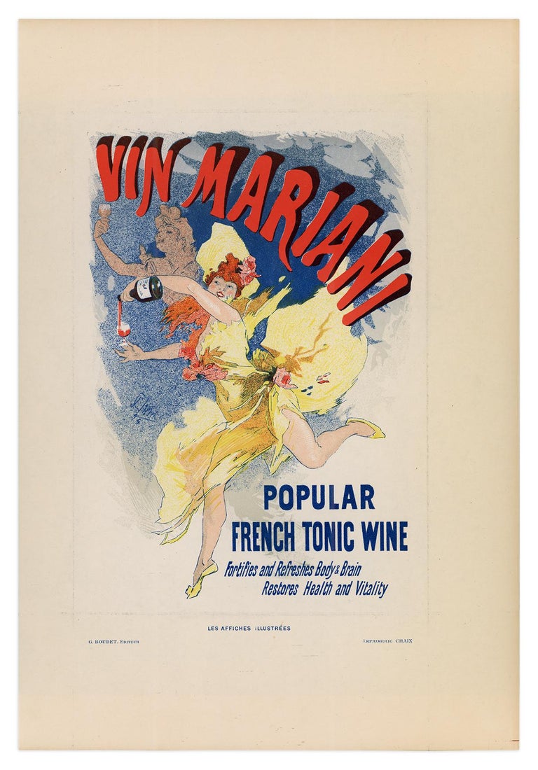 Vin Mariani, Popular French Tonic Wine by Jules Chéret, Japon lithograph, 1896 For Sale 1