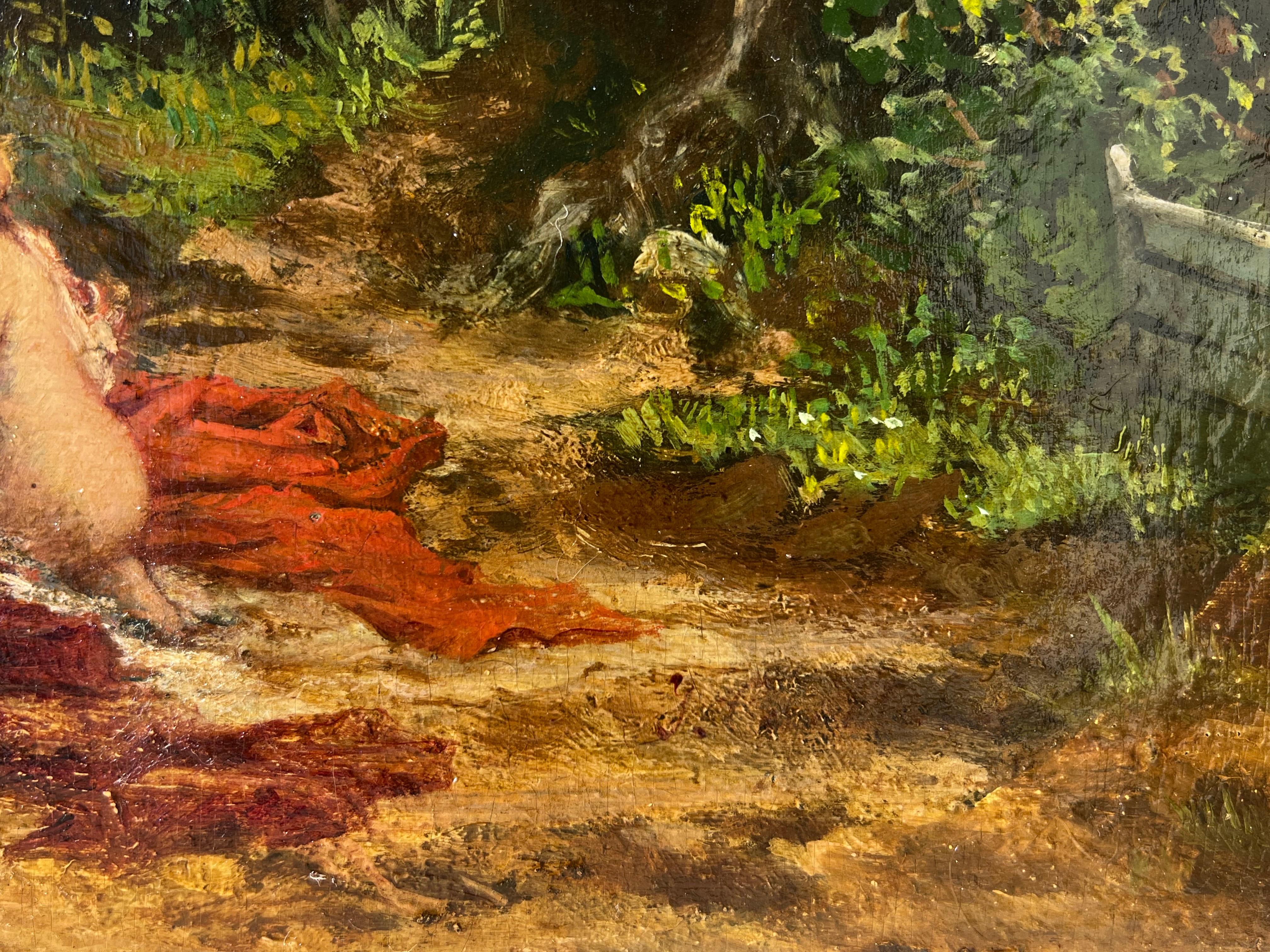 Tableau de Barbizon du XIXe siècle 