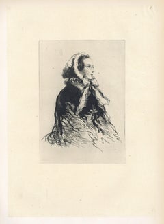 "La femme en chapeau" eau-forte