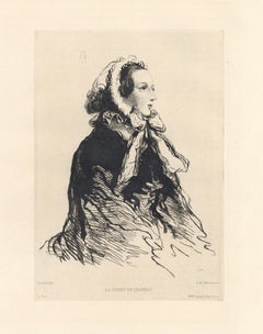 "La femme en chapeau" eau-forte