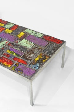 Jules Dewaele for Pia Manu Multicolor Ceramic Mosaic Coffee Table