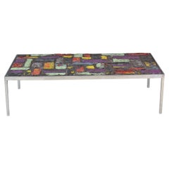 Jules Dewaele for Pia Manu Multicolor Ceramic Mosaic Coffee Table