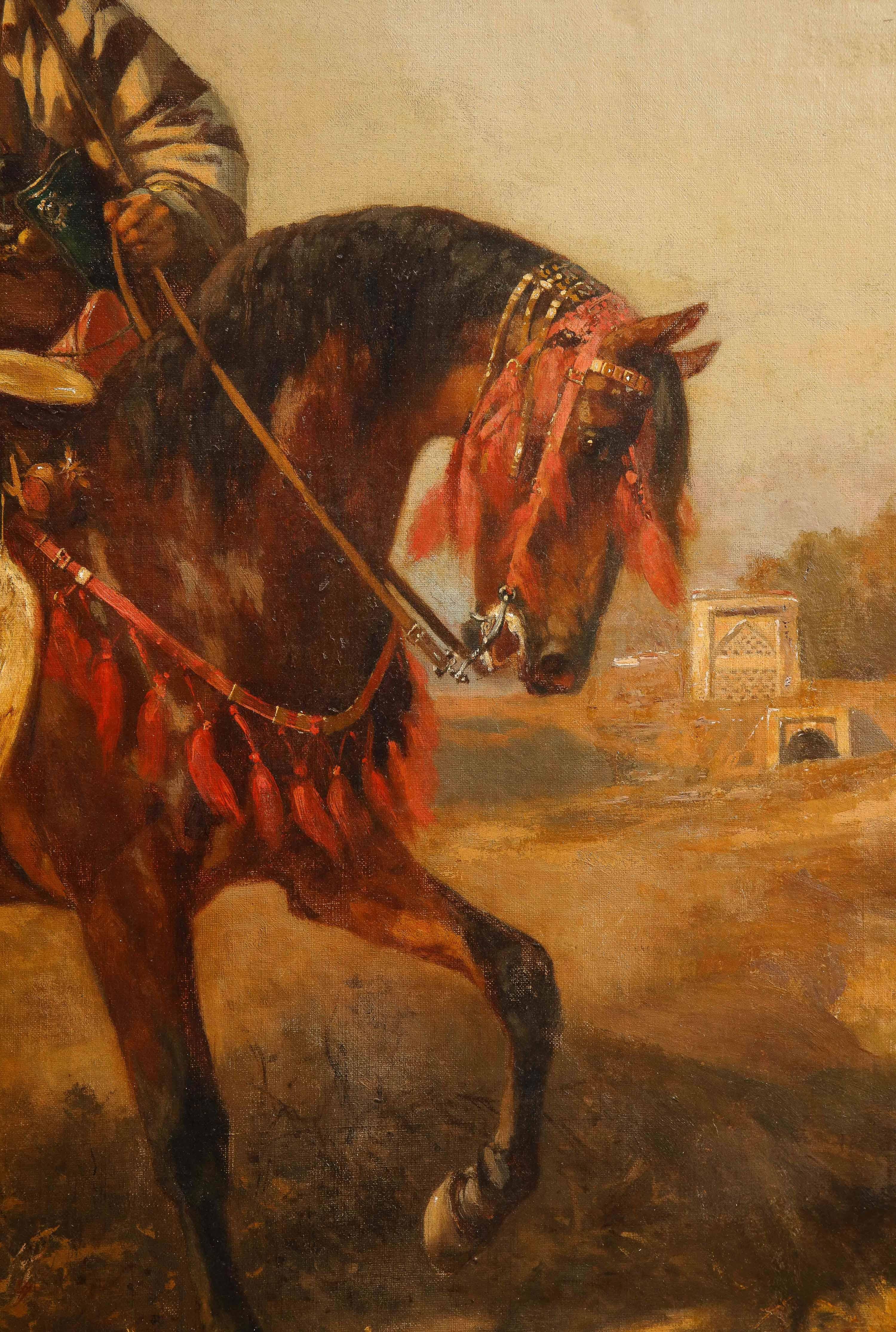 Jules Didier (1831-1892) Jules Didier  Orientalisches Jagdgemälde „The Falconer“  im Angebot 9