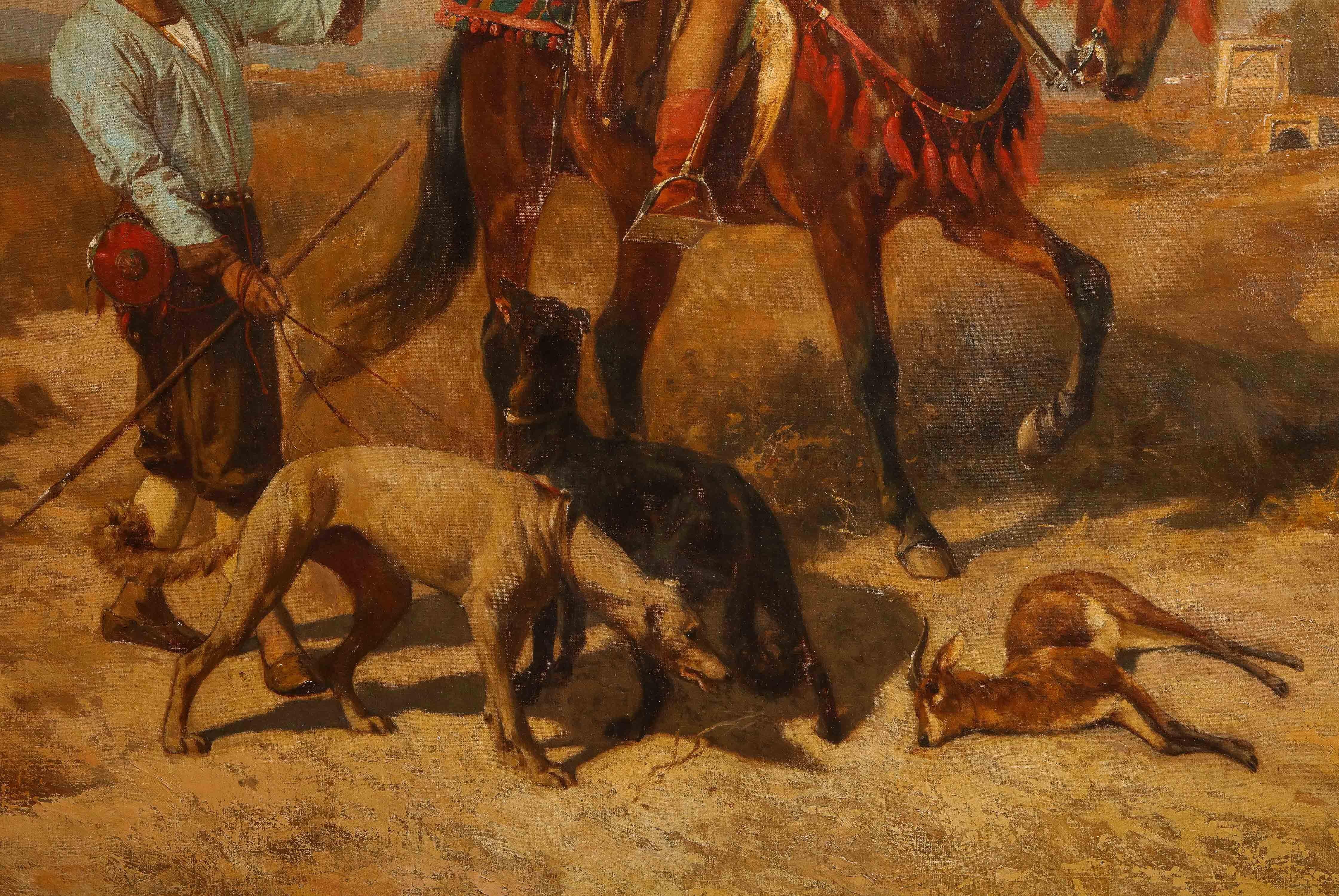 Jules Didier (1831-1892) Jules Didier  Orientalisches Jagdgemälde „The Falconer“  im Angebot 8