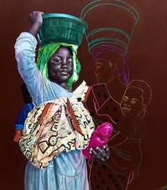 Super mamy (Pen and acrylic on canvas)