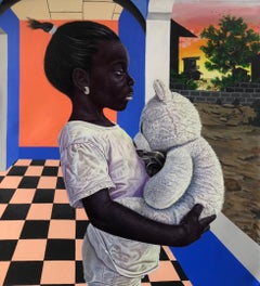 Waiting at dusk (Pen and acrylic on canvas)