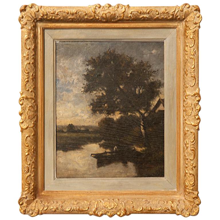 Barbizon School, French Painting, Atributed to Jules Dupré, Oil on Wood