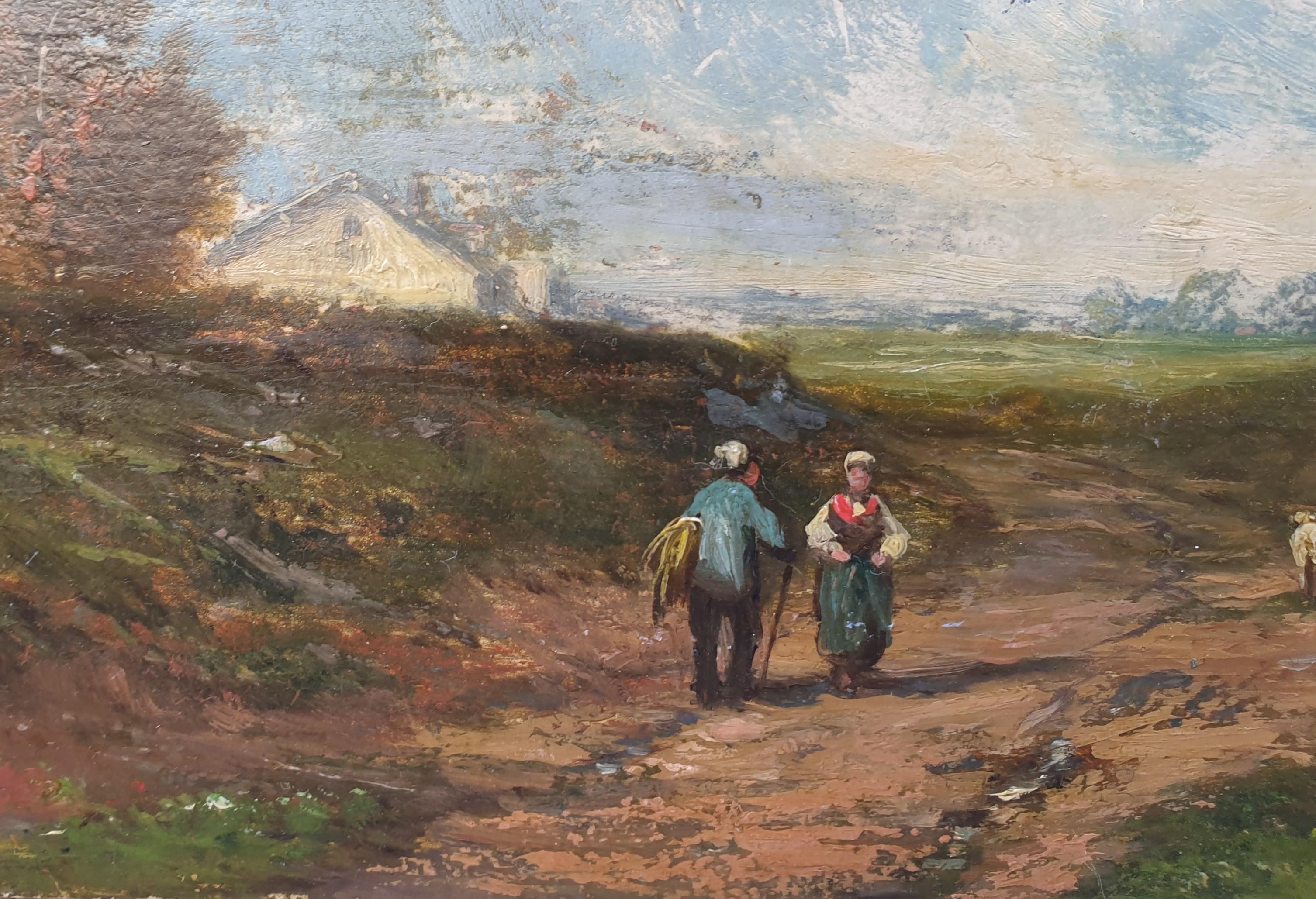 Scuola di Barbizon DUPRE Paesaggio foresta 19° dipinto francese 1