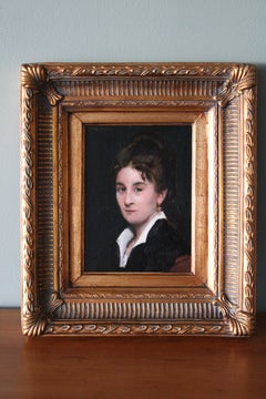 Antique portrait of a woman, antique oil painting, female portrait
