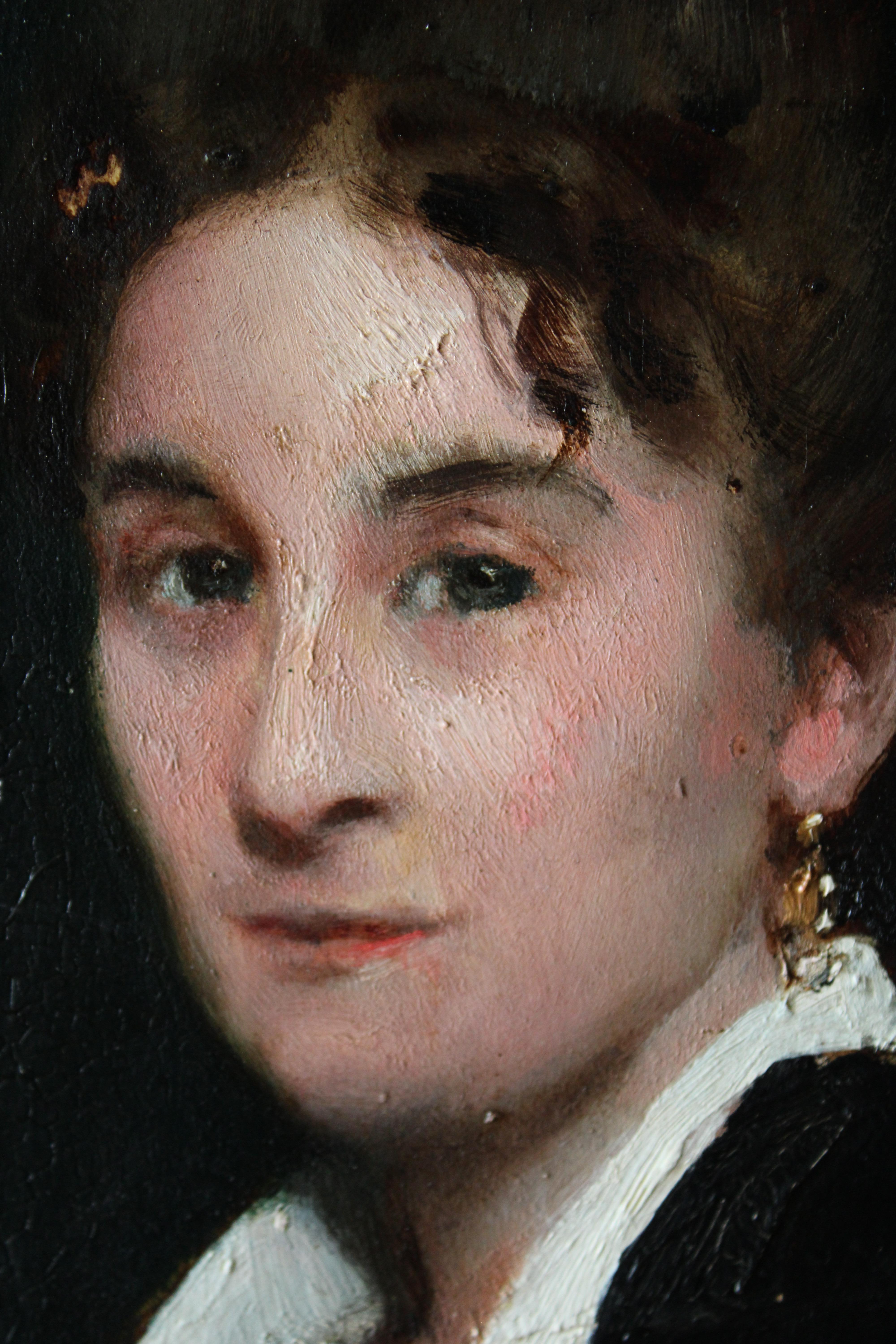 Antique portrait of a woman, antique oil painting, female portrait 1