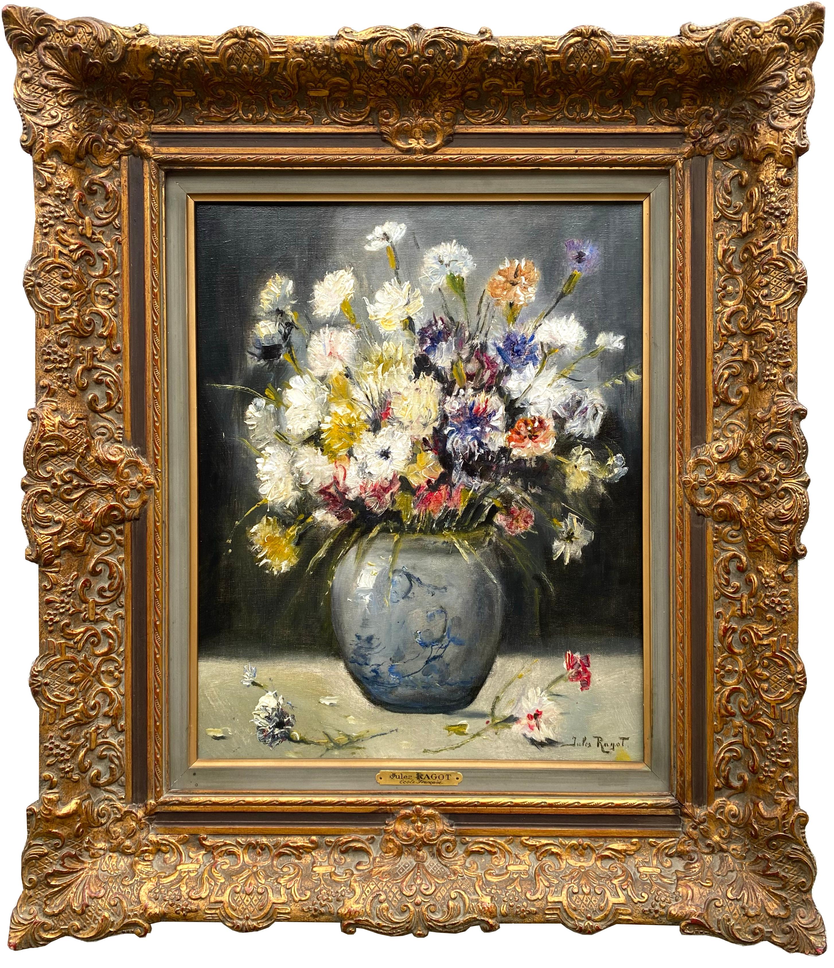 Ragot Jules Félix
Paris 1835 – 1912 Brussels
French Painter

'StillLlife of Wild Flowers'
Signature: Signed lower right
Medium: Oil on canvas
Dimensions: Image size 50 x 40 cm, frame size 72 x 62,50 cm

Biography: Ragot Jules Félix, born in Paris in
