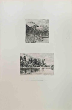 La Ville et la Campagne - Etching by Jules Ferdinand Jacquemart - 1865 ca.