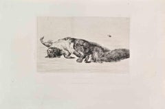 L'Ecurueil et la Mouche? - Radierung von Jules-Fernand Jacquemartin - 1860er Jahre