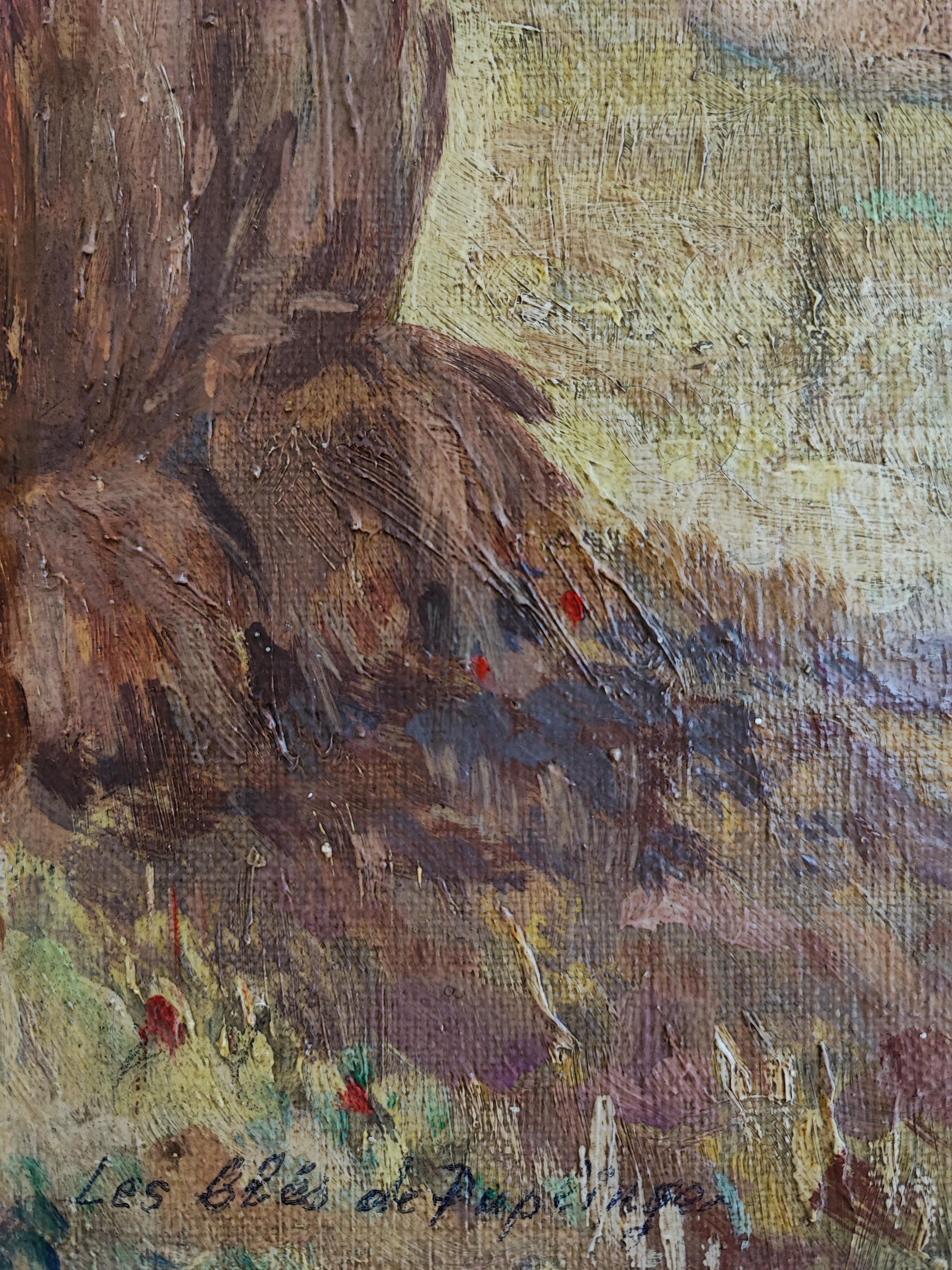 Œuvre de Puplinge, Genève - Marron Landscape Painting par Jules Gaillepand