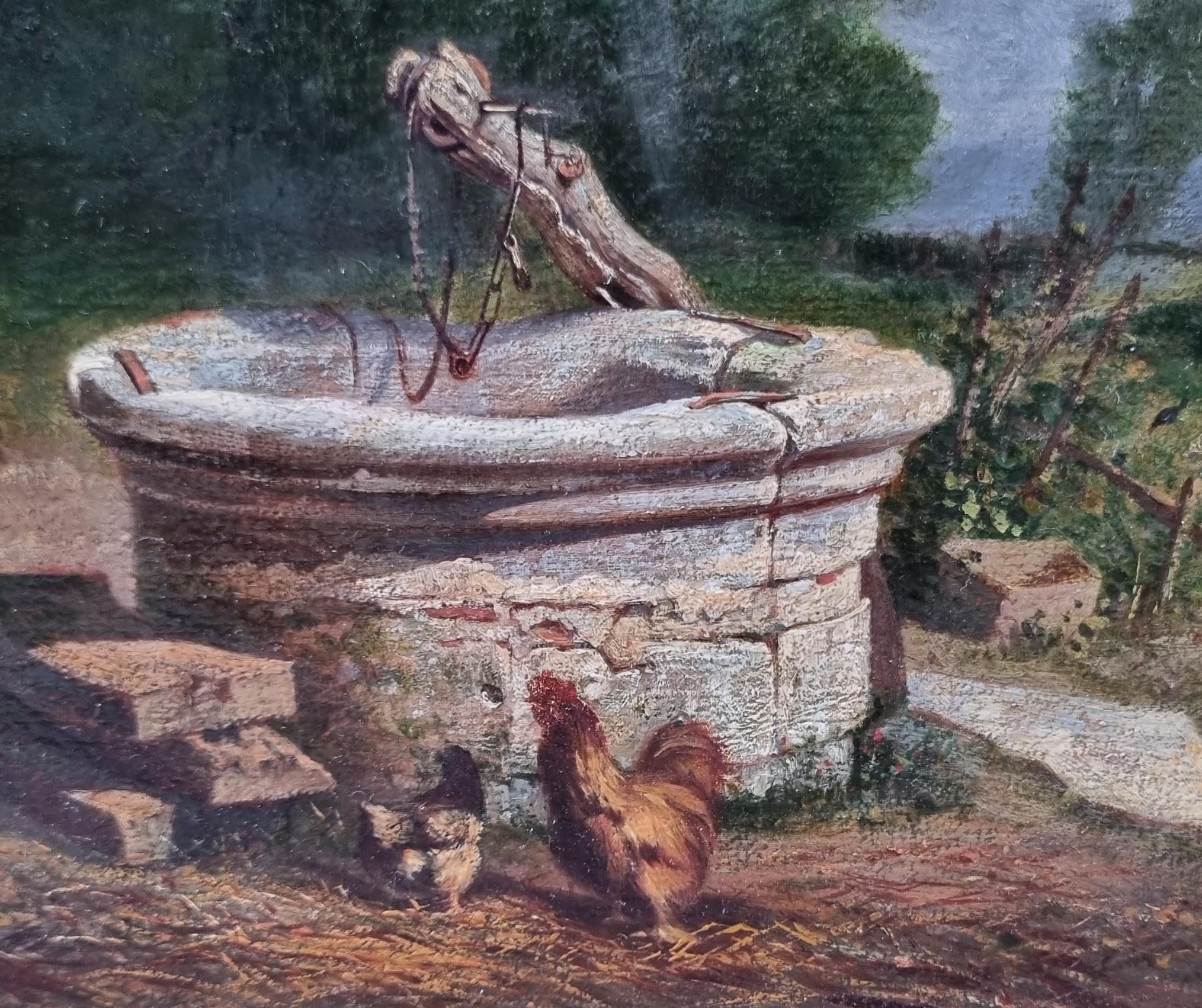 Jules GENESTE
Libourne, 1826 - Castillon-La-Bataille, 1889
Der Brunnen
Öl auf Holz
Signiert unten links 