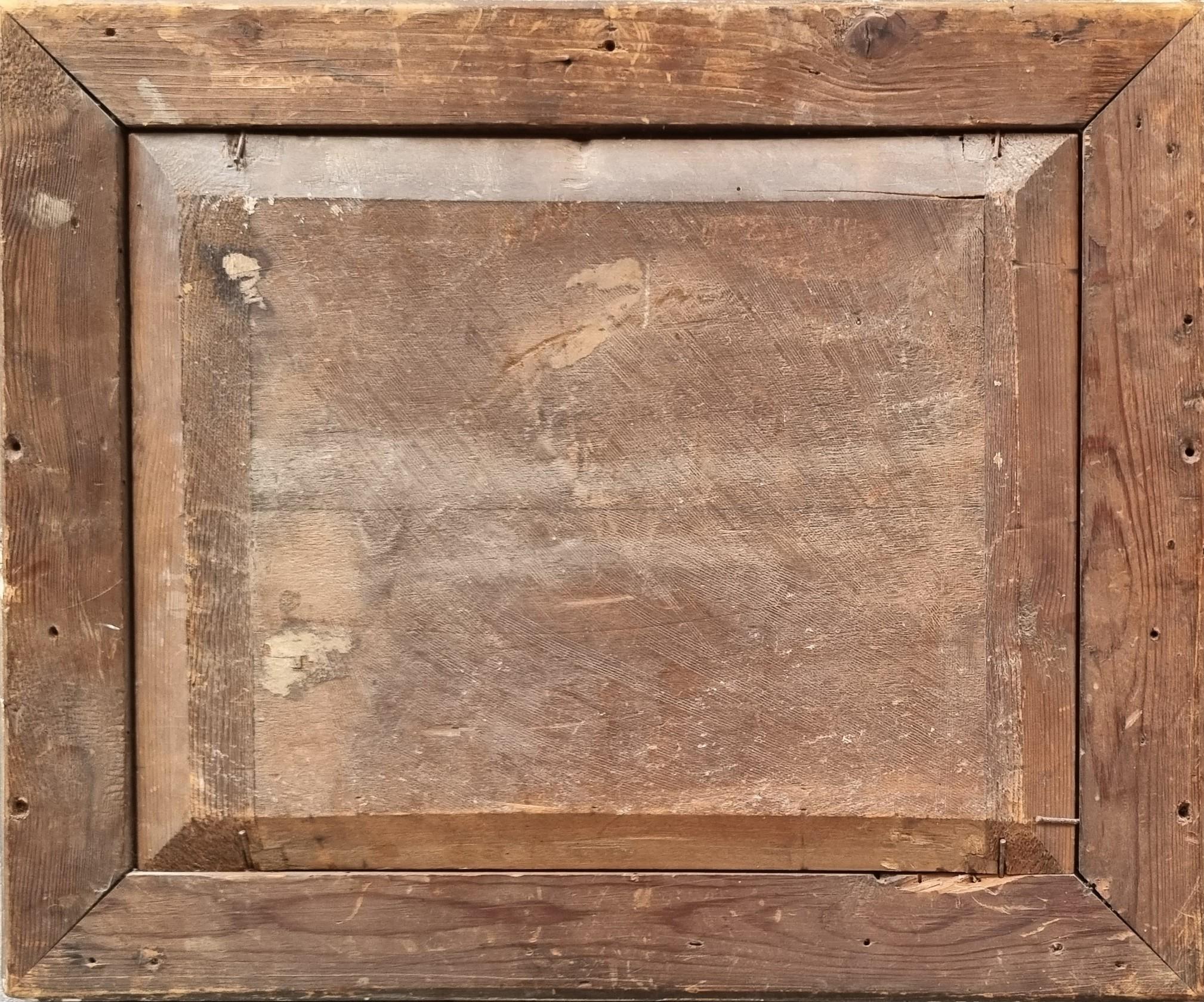 Realistische Französisch Landschaft Gemälde Landschaft Hühner gut 19. im Angebot 4