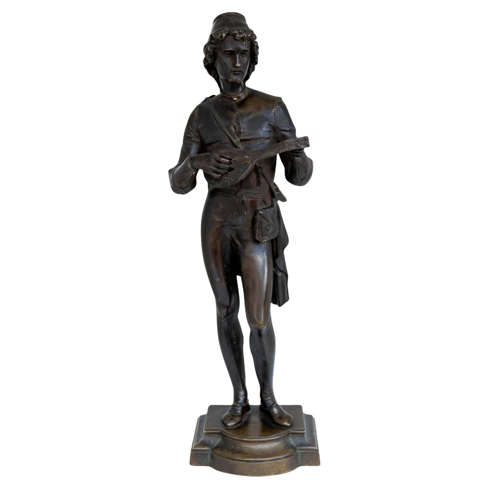 Jules Graux-Marly "The Mandolin Player" Bronze