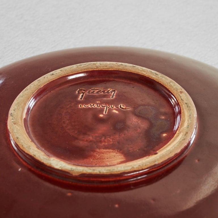 Jules Guérin 'Sang de Boeuf' Piatto unico in Studio Pottery 1960s in vendita 1