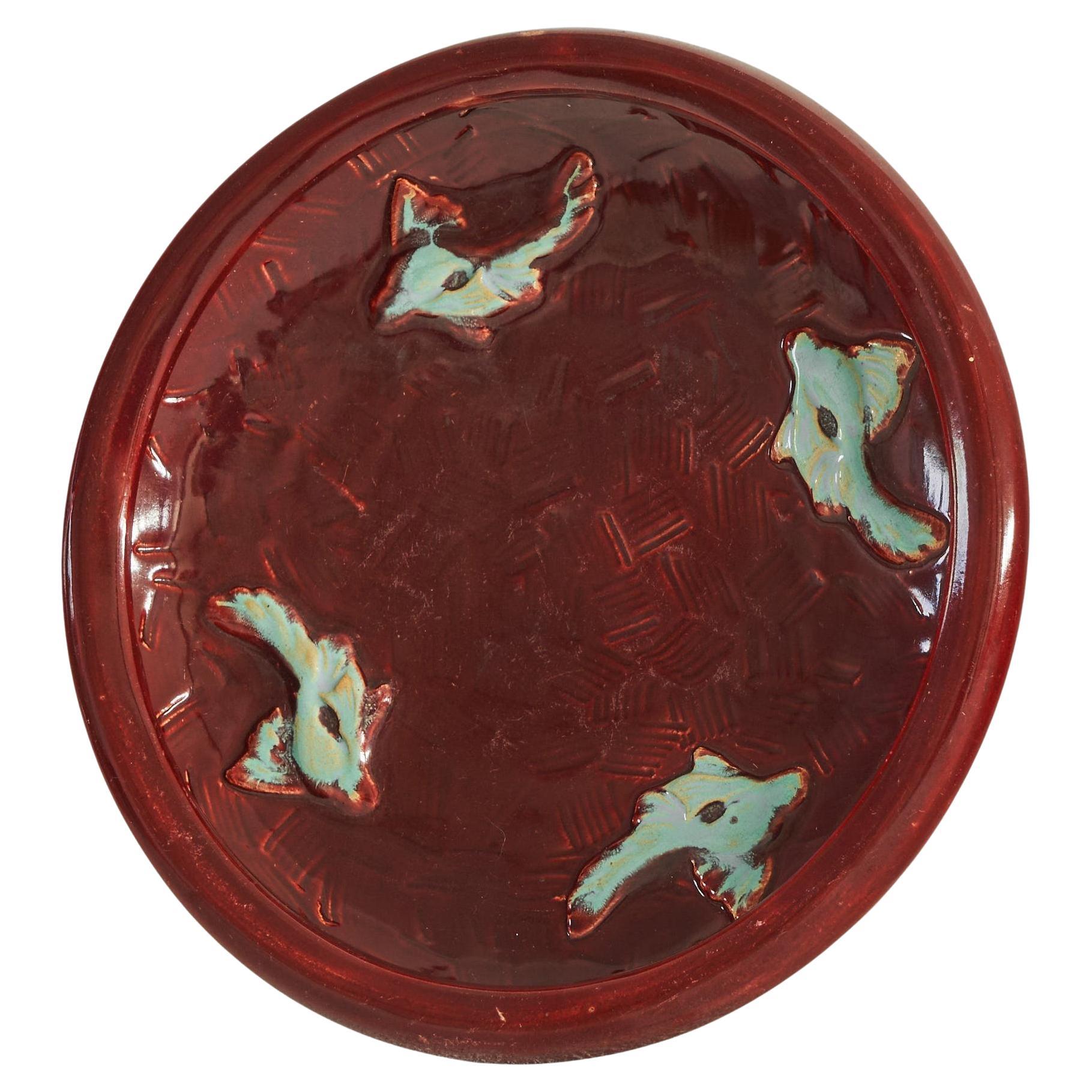 Jules Guérin 'Sang de Boeuf' Piatto unico in Studio Pottery 1960s