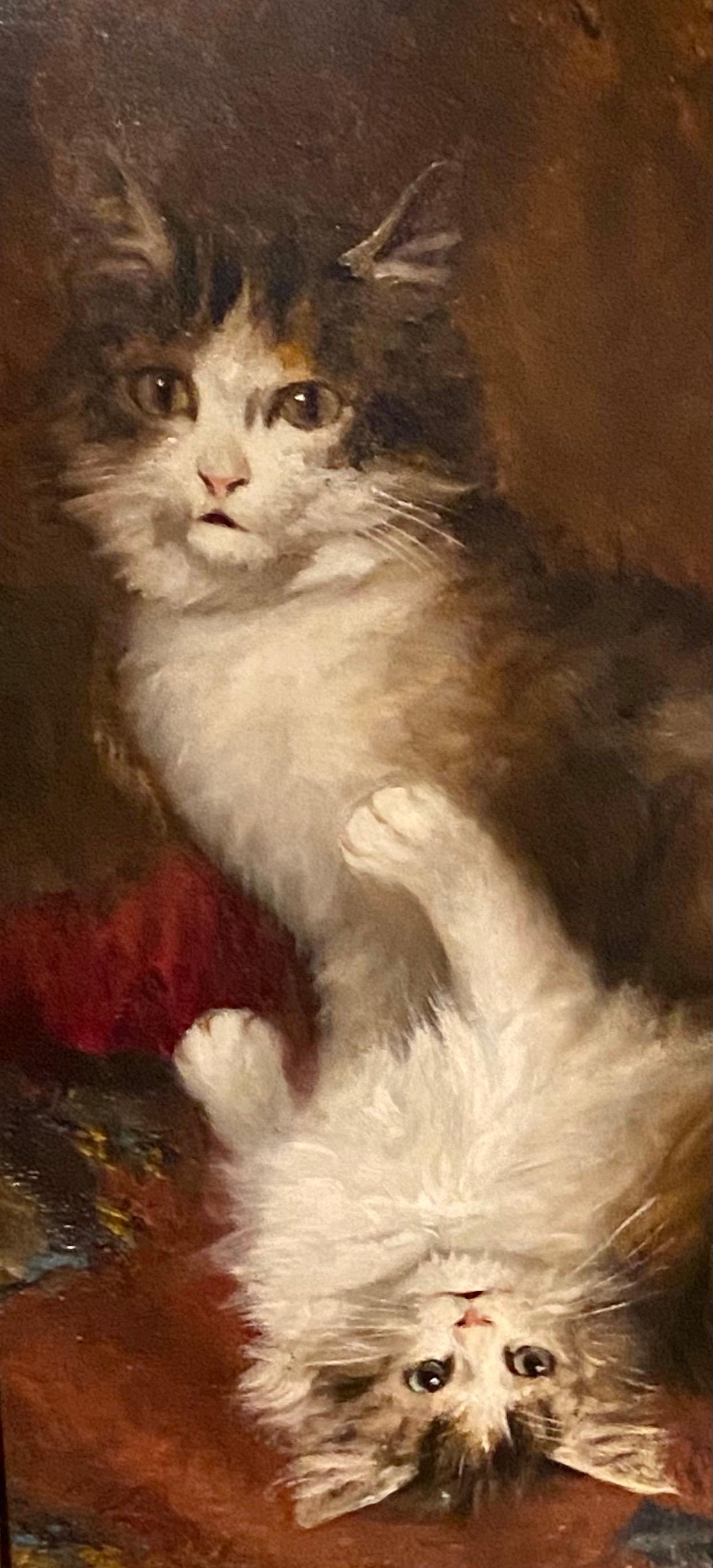 Jules Gustave Le Roy '1856-1921' a Cat Painting In Good Condition In London, GB